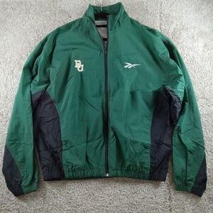 Vintage Baylor Bears Jacket Mens Medium Green Black Reebok NCAA Windbreaker 90s